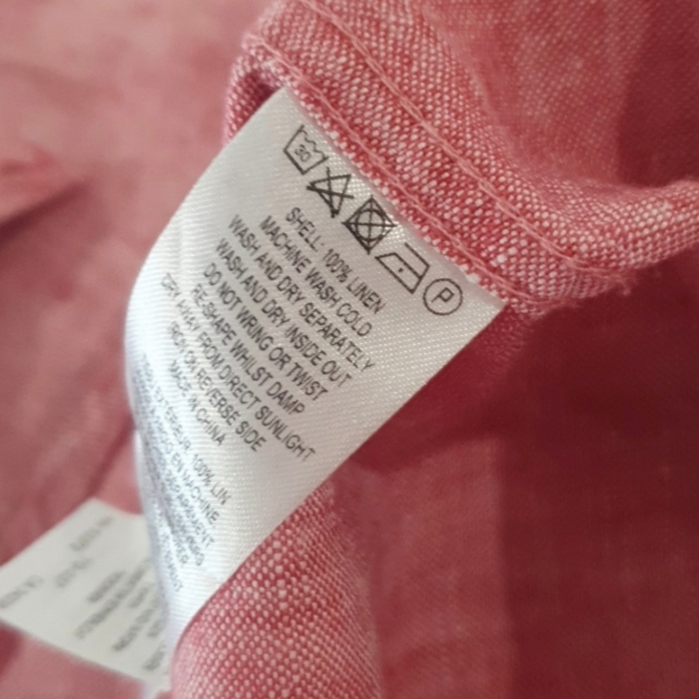 100% Linen French Connection Size 10 Long Sleeve Top - Picture 6 of 6